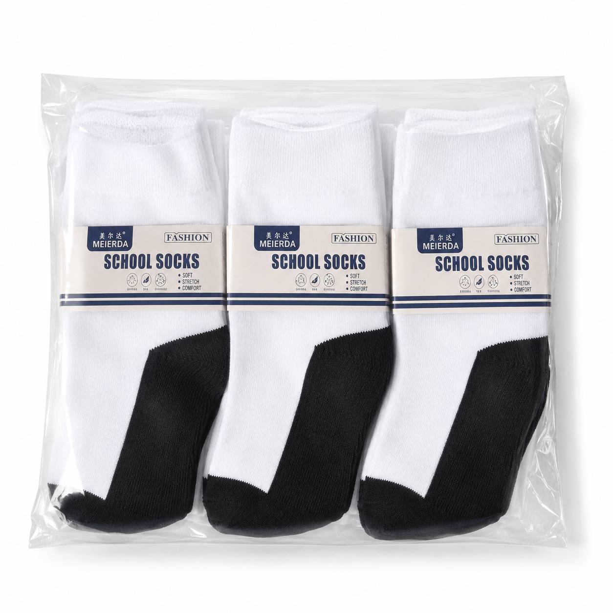 Black and White School Socks