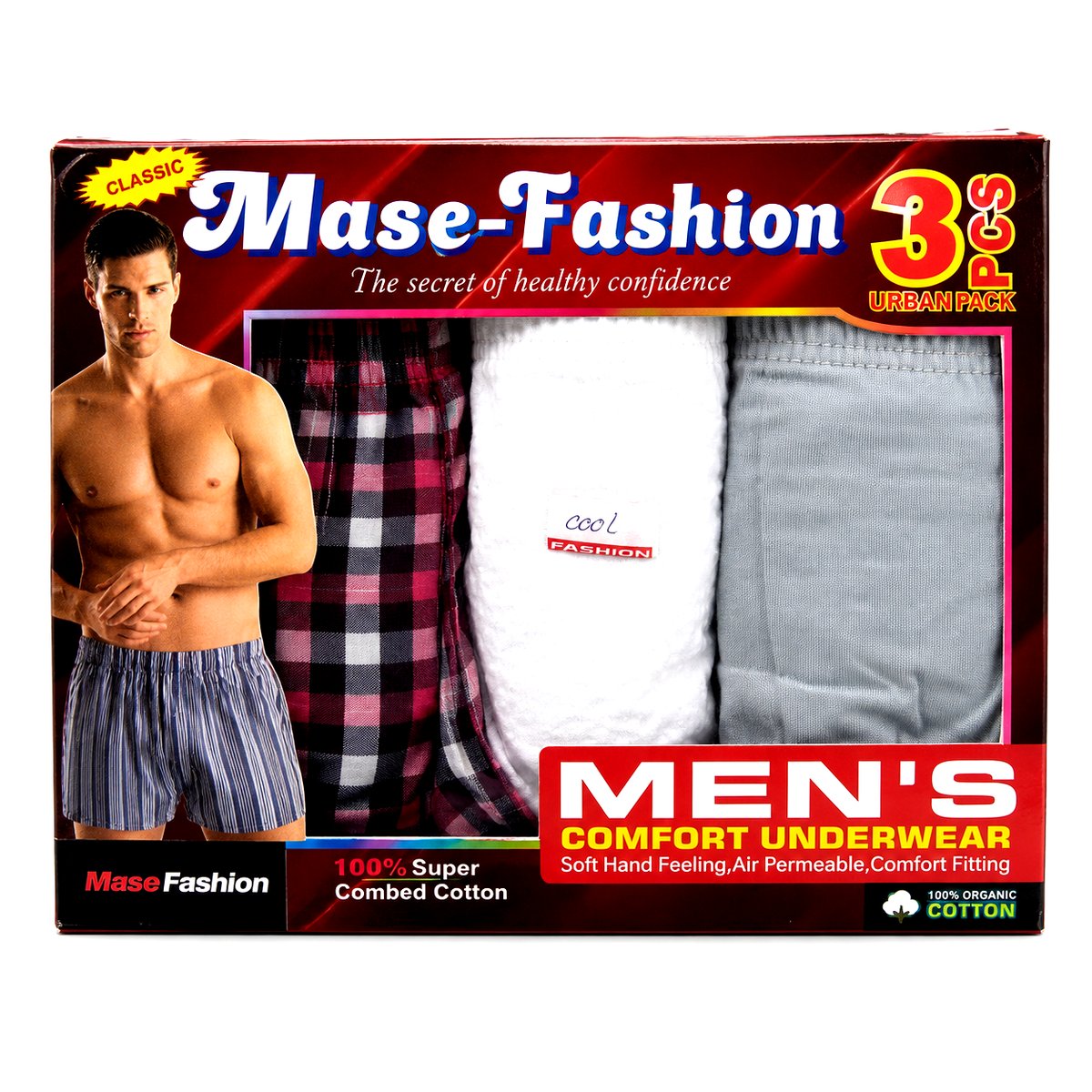 MaseFashion Men’s Comfort Underwear 3-in-1 Pack